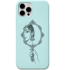 Jhumka Reflection indian mirror illustration engraved silicone phone cover in Mint Green