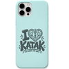 I Love Katak Filigree Heart engraved pastel silicone phone cover in Mint Green