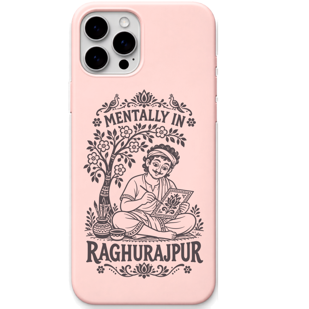 Mentally in Raghurajpur Artist engraved pastel silicone phone cover in Blush Pink