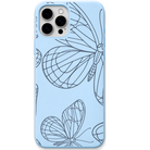 Butterfly Wings engraved silicone phone cover in Sky Blue