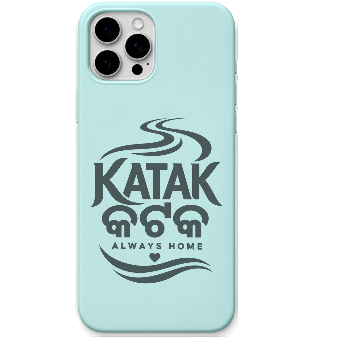 Katak Always Home Cuttack engraved pastel silicone phone cover in Mint Green