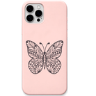 Free Spirit Butterfly ornamental butterfly engraved pastel silicone phone cover in Blush Pink