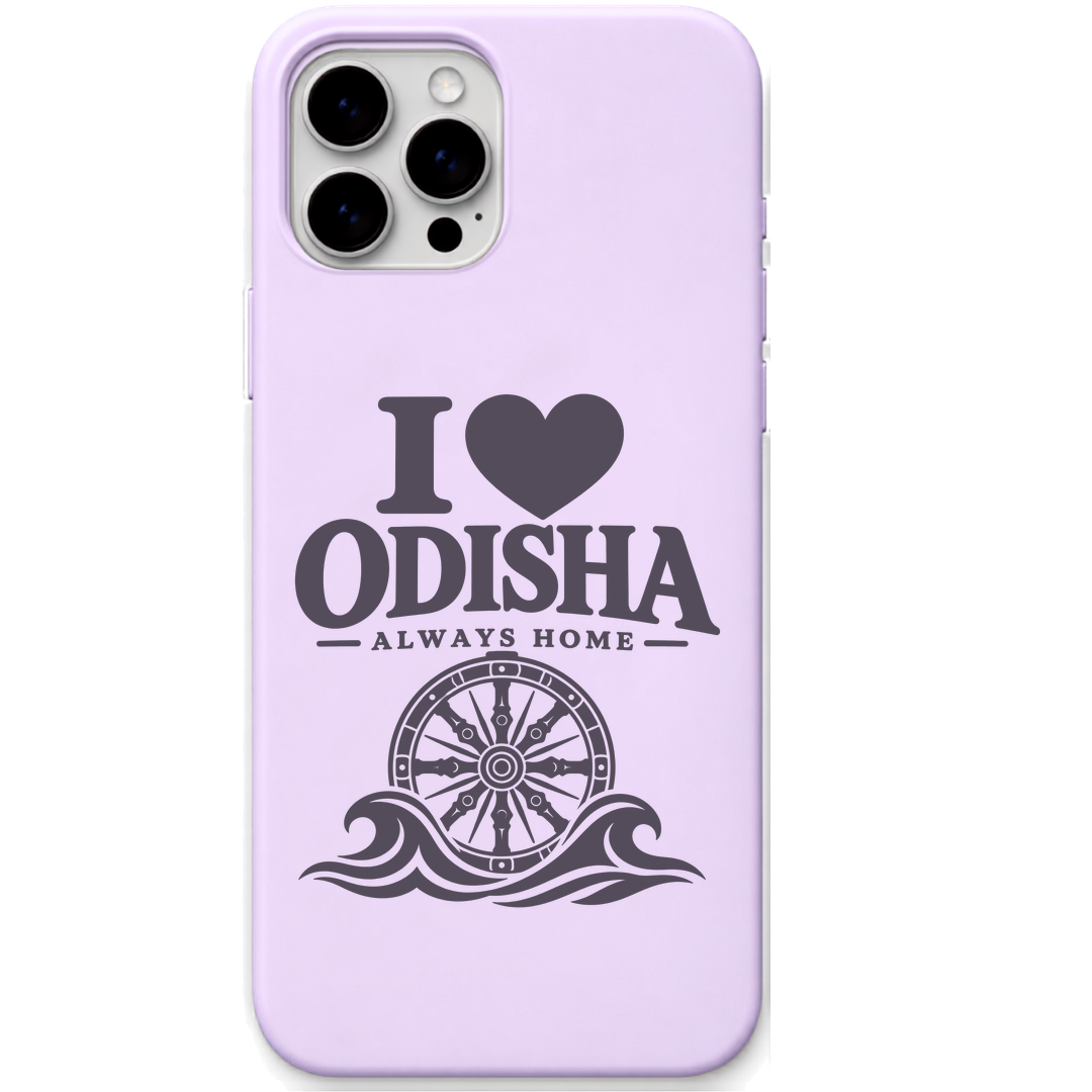 I Love Odisha Always Home engraved pastel silicone phone cover in Lavender