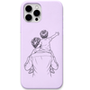Papa My Highest View dad shoulder ride line art engraved pastel silicone phone cover in Lavender