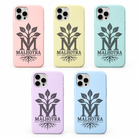 Malhotra Apni Pehchaan iPhone Cover – engraved surname silicone case shown in five pastel colours