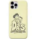 Das Chhota Naam Bada Swag engraved pastel silicone phone cover in Lemon Yellow