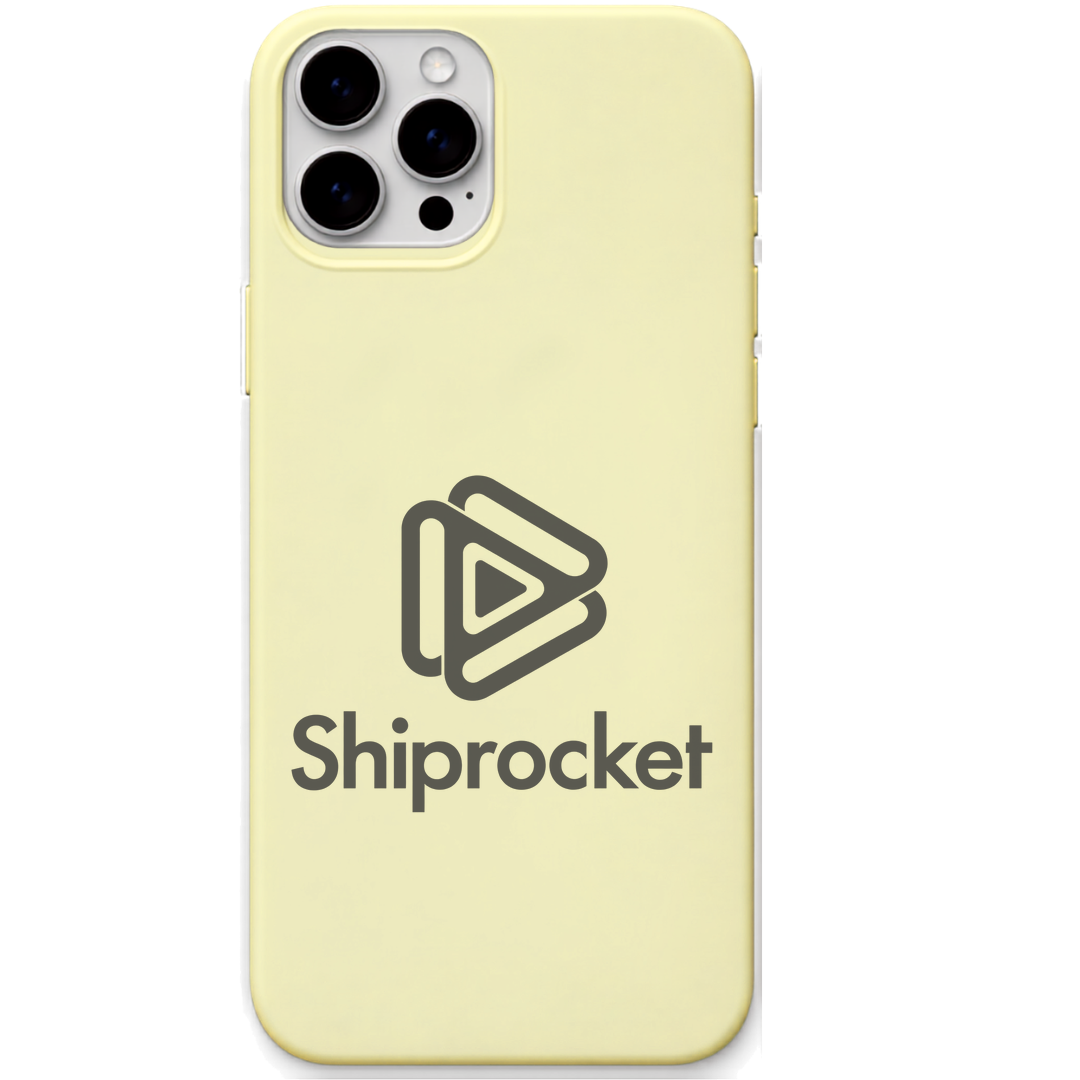 Shiprocket Classic Logo engraved phone cover in Lemon Yellow