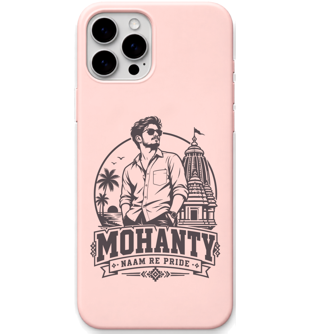 Mohanty Naam Re Pride engraved pastel silicone phone cover in Blush Pink