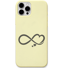 Forever Connected heart infinity engraved pastel silicone phone cover in Lemon Yellow