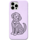 Loyal Heart Dog ornamental dog engraved pastel silicone phone cover in Lavender