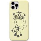 Pocket Besties Pandas pandas pocket illustration engraved pastel silicone phone cover in Lemon Yellow