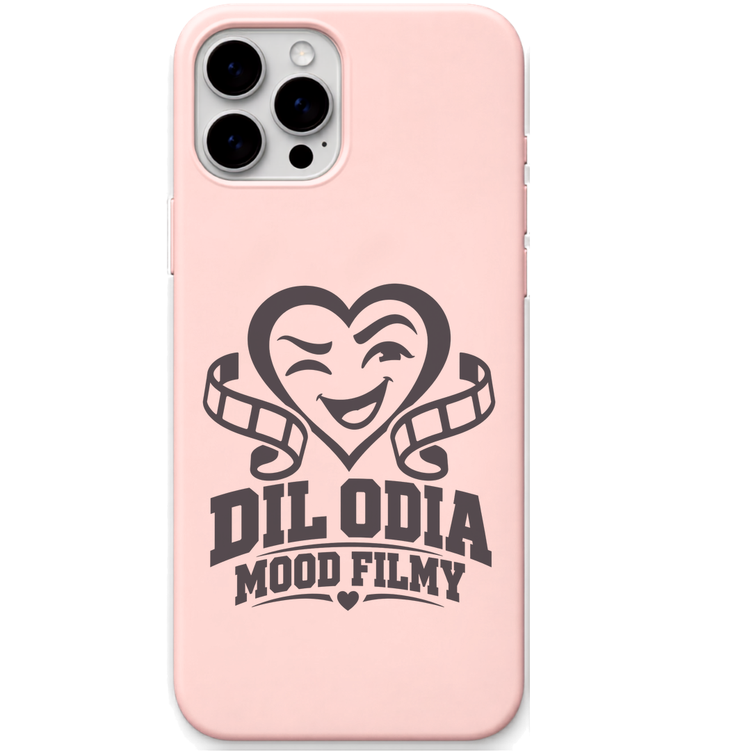 Dil Odia Mood Filmy engraved pastel silicone phone cover in Blush Pink