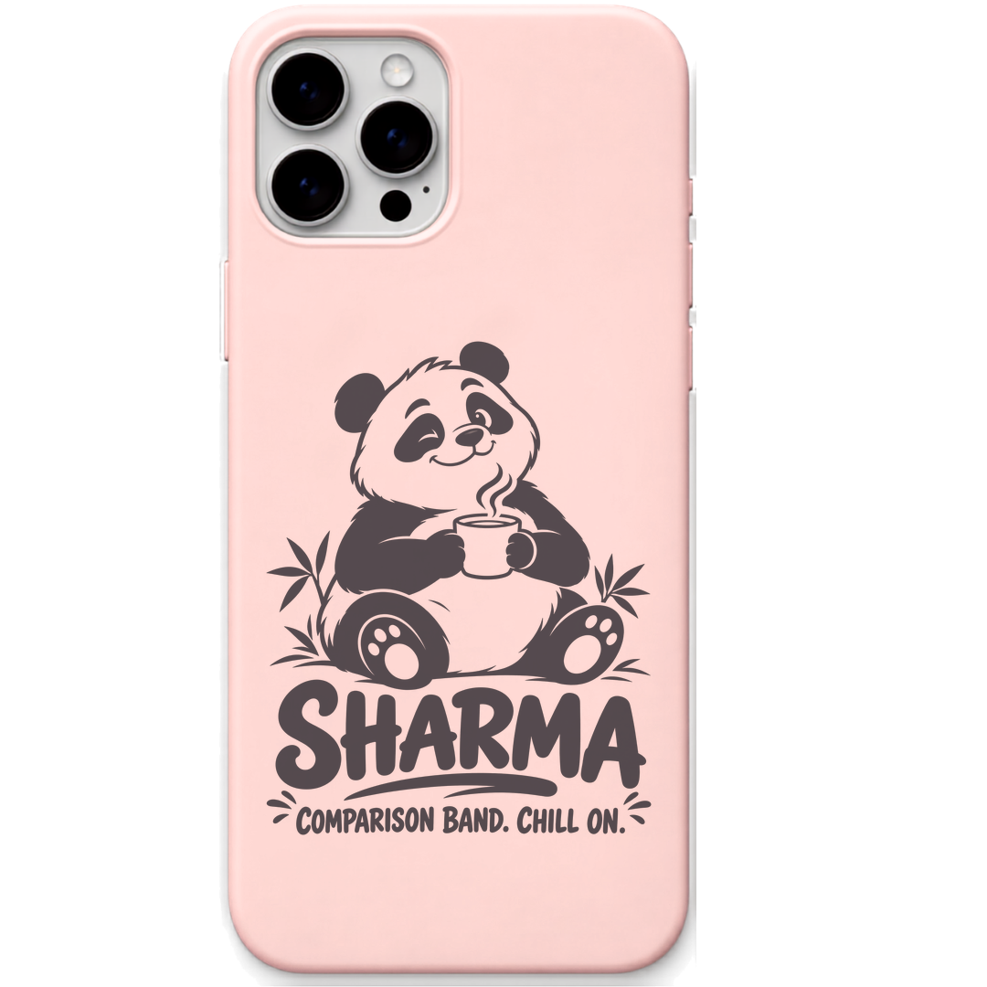 Sharma Comparison Band Chill On engraved silicone phone cover in Blush Pink