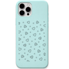 Airy Minimal Hearts minimal heart pattern engraved pastel silicone phone cover in Mint Green