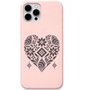 Woven Heart engraved pastel silicone phone cover in Blush Pink