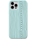 Heart Waves engraved silicone phone cover in Mint Green