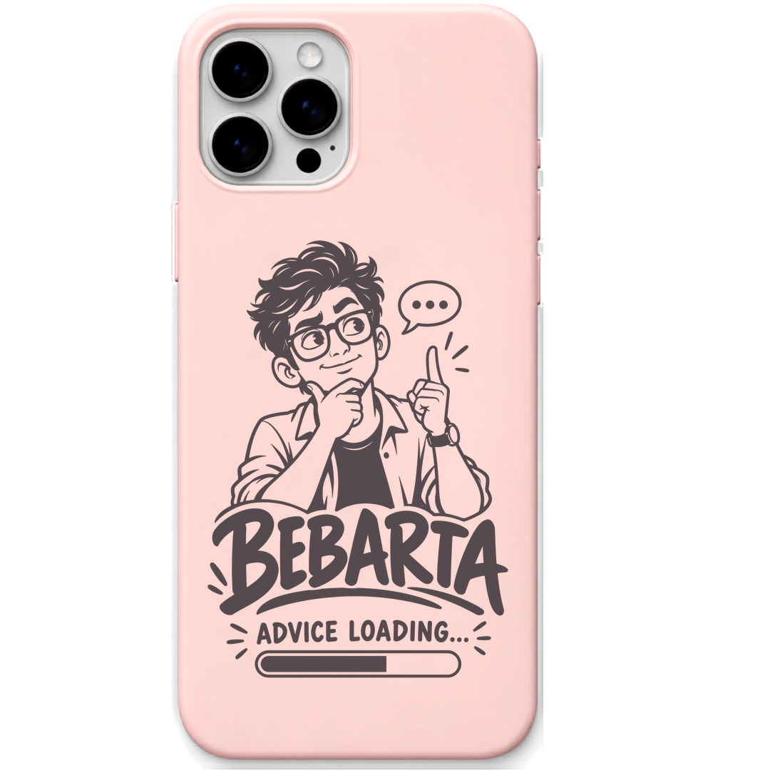 Bebarta Advice Loading engraved pastel silicone phone cover in Blush Pink