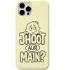 Jhoot Aur Main funny innocent face meme engraved silicone phone cover in Lemon Yellow