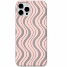 Flow State Wavy Lines all-over abstract wave pattern engraved silicone phone cover in Blush Pink