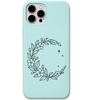 Moonlit Botanicals botanical crescent moon engraved pastel silicone phone cover in Mint Green