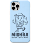 Mishra Wisdom And Thoda Drama engraved pastel silicone phone cover in Sky Blue