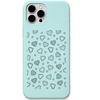 Cozy Stitched Hearts stitched heart pattern engraved pastel silicone phone cover in Mint Green