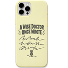 Legendary Doctor Handwriting engraved silicone phone cover in Lemon Yellow