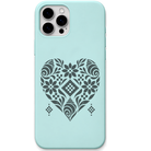 Woven Heart engraved pastel silicone phone cover in Mint Green
