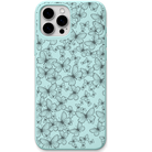 Butterfly Meadow engraved silicone phone cover in Mint Green