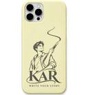 Kar Write Your Story engraved pastel silicone phone cover in Lemon Yellow