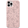 Leafy Branches engraved silicone phone cover in Blush Pink