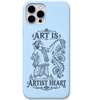 Art Is Artist Heart Pattachitra engraved pastel silicone phone cover in Sky Blue