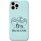 You Me & Puri engraved pastel silicone phone cover in Mint Green