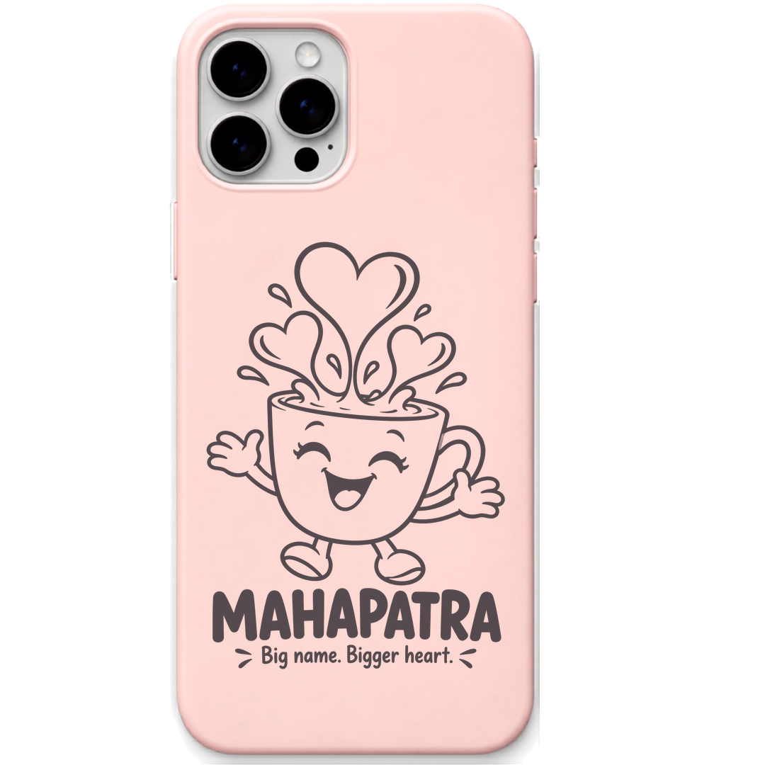 Mahapatra Big Name Bigger Heart engraved pastel silicone phone cover in Blush Pink