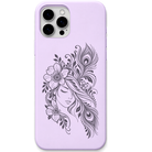 Floral Muse floral woman line art engraved pastel silicone phone cover in Lavender