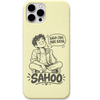 Sahoo Chai Pare Katha engraved pastel silicone phone cover in Lemon Yellow