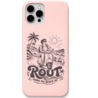 Rout Weekend Escape engraved pastel silicone phone cover in Blush Pink