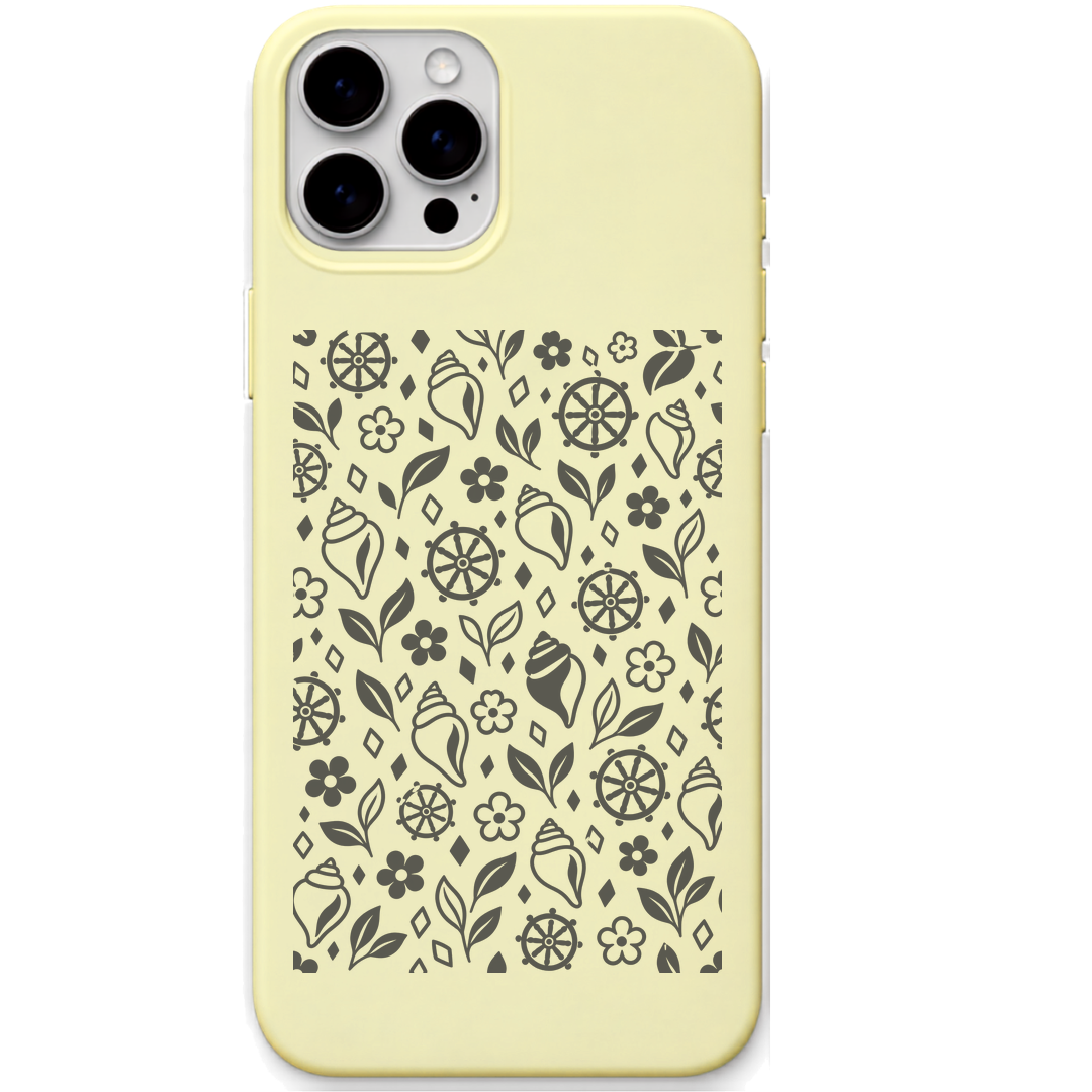 Odisha Festival Confetti engraved pastel silicone phone cover in Lemon Yellow