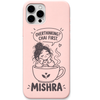 Mishra Chai First engraved pastel silicone phone cover in Blush Pink