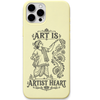 Art Is Artist Heart Pattachitra engraved pastel silicone phone cover in Lemon Yellow