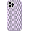 Checkmate Grid engraved silicone phone cover in Lavender