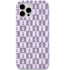 Checkmate Grid engraved silicone phone cover in Lavender
