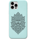 Sacred Lotus Jagannath engraved pastel silicone phone cover in Mint Green