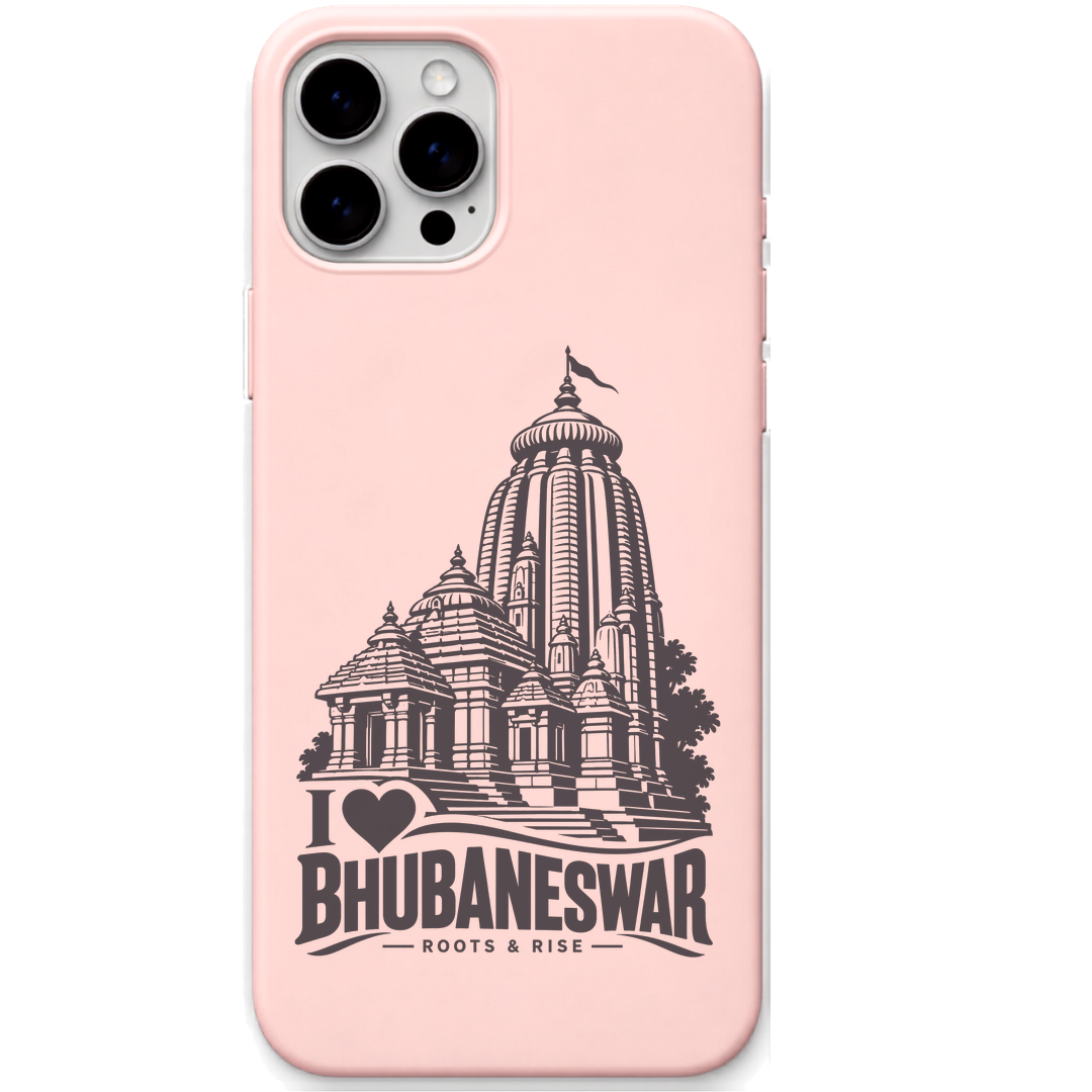 Bhubaneswar Roots & Rise engraved pastel silicone phone cover in Blush Pink