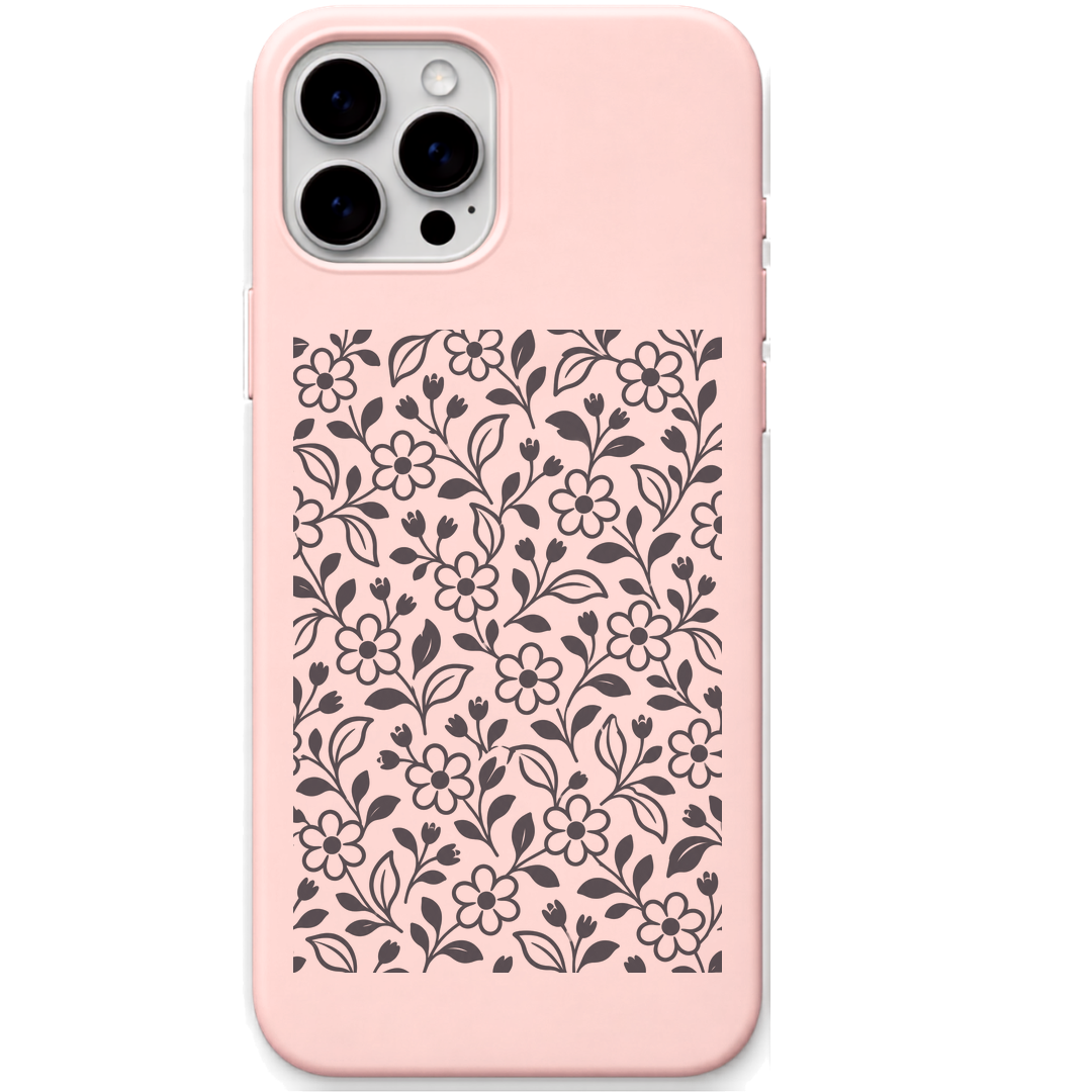 Odisha Bloom Garden engraved pastel silicone phone cover in Blush Pink