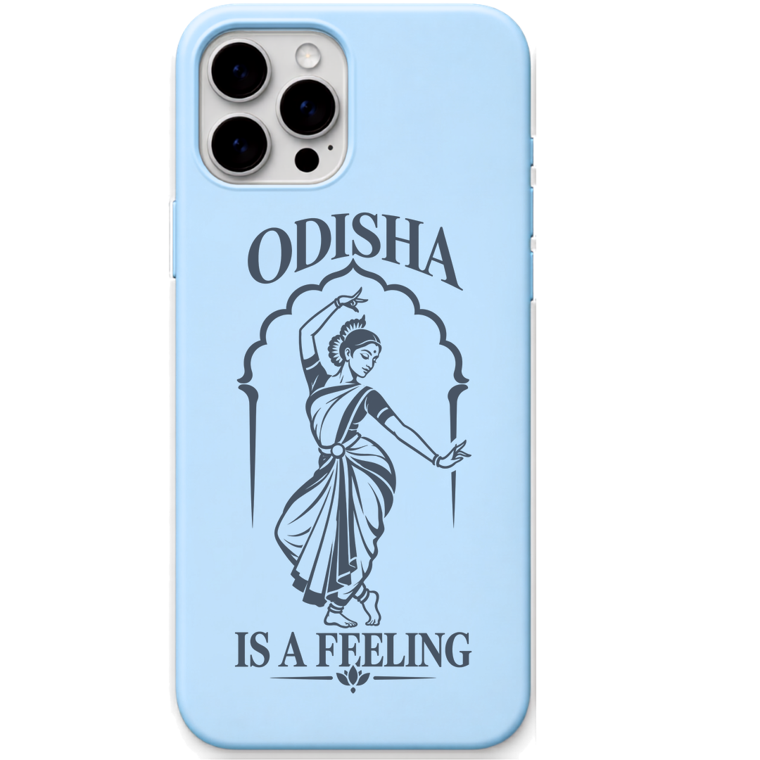 Odisha Is a Feeling engraved pastel silicone phone cover in Sky Blue