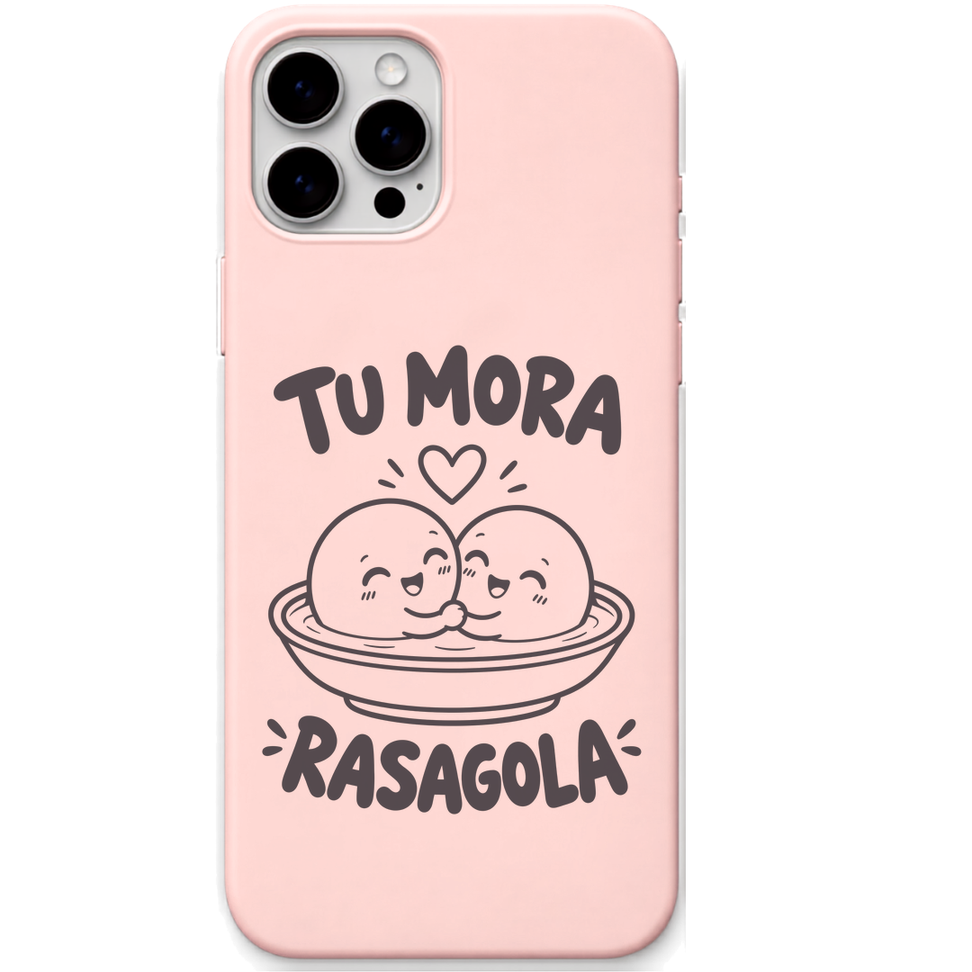 Tu Mora Rasagola engraved pastel silicone phone cover in Blush Pink