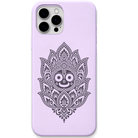 Sacred Lotus Jagannath engraved pastel silicone phone cover in Lavender