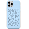Daisy Love Hearts daisy heart pattern engraved pastel silicone phone cover in Sky Blue