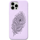Peacock Poetry ornamental peacock feather engraved pastel silicone phone cover in Lavender
